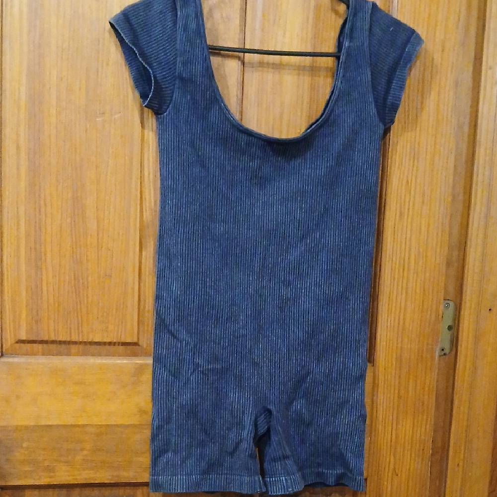 Forever 21 Blue Ribbed Romper